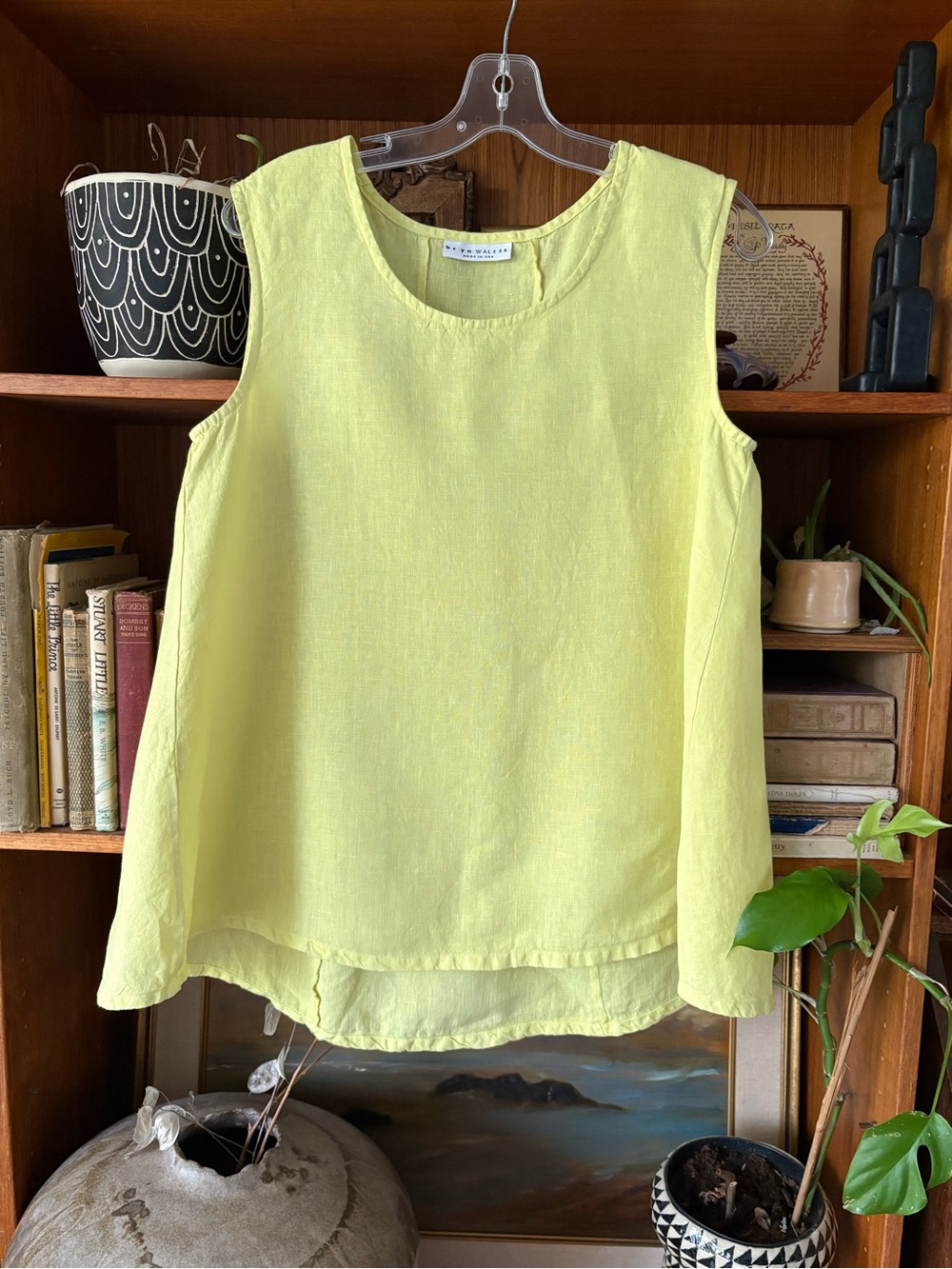 bryn Walker Lemon Yellow Linen Sleeveless Tunic